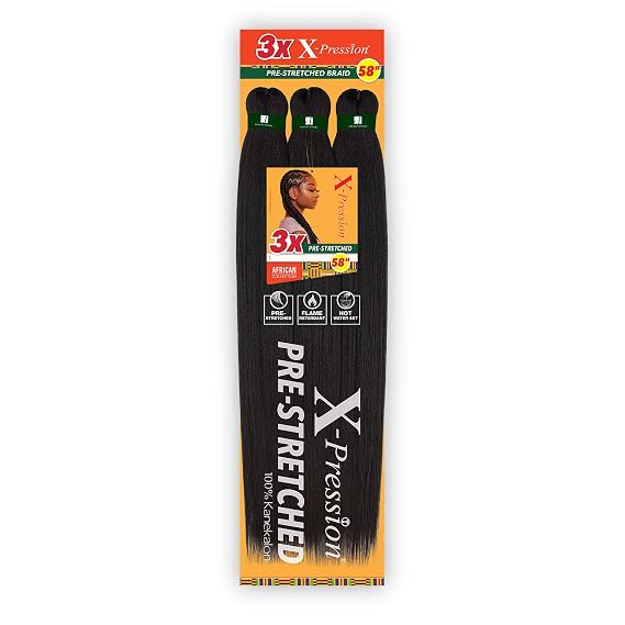 Sensationnal Braids XPRESSION 3X Pre-Stretched Braid 58 inches (5-pack, 4)