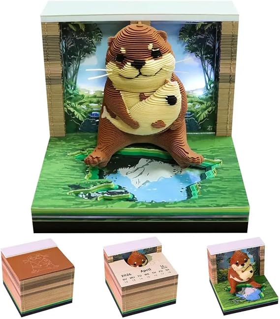 3D Desk Calendar 2026,Exquisite Creative Paper Sculpture Timepiece Calendars,Tear-Away 3D Art Calendars DIY Memo Pad,3D Calendar 2026 for Christmas Housewarming Desktop Decoration