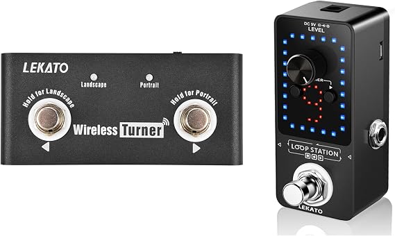 LEKATO Guitar Effect Pedal with External Pedal for Guitar Looper Pedal Tuner Switching, Function Loop Station Loops 9 Loops 40 minutes Record Time, Perfect Collection for Electric Guitar Bass