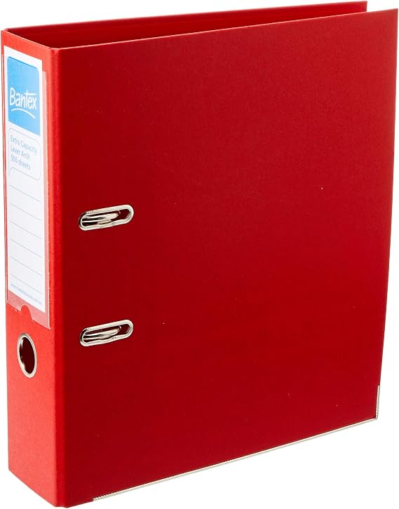 Bantex Lever Arch Folder Extra Capacity A4 80mm Spine Red 500 Sheet Capacity [Item No. 100851793]
