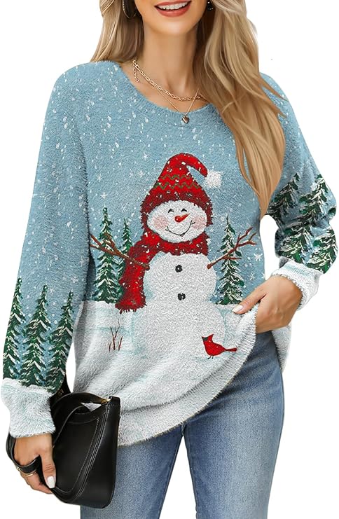 GUNEST Oversized Sweaters for Women Chunky Warm Cozy Soft Fuzzy Casual Loose Fit Crewneck Knit Pullover Tunic Sweaters