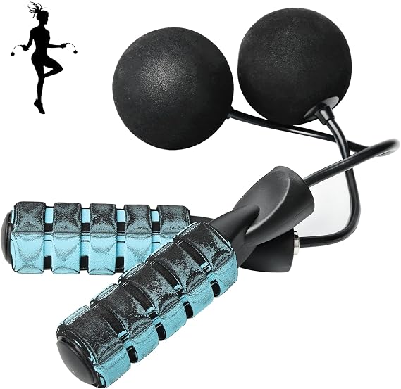 Cordless Jump Rope for Fitness with Indoor Jumping Rope Weighted Ropeless Skipping Jump Rope for Men Women Kids High-Speed Rope Skipping for Narrow Space Fit Weight Loss and General Workouts