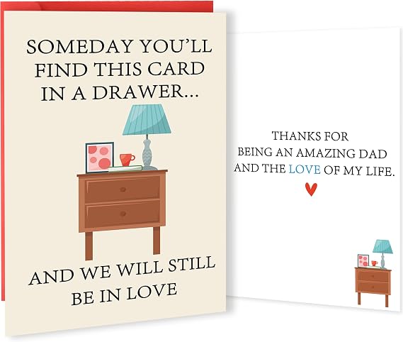 Romantic Fathers Day Card for Husband Boyfriend, Love Gift