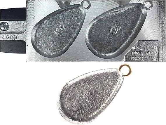 Do It Mold No Roll Sinker with Wire Eyes Size 6 and 8 oz. Do it Mold 3529 Cavities 2 Total