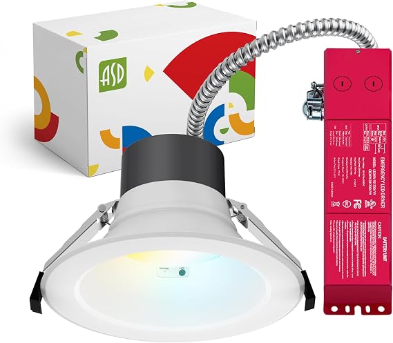 ASD Commercial LED Downlight 6 Inch with Emergency Battery Backup 15W