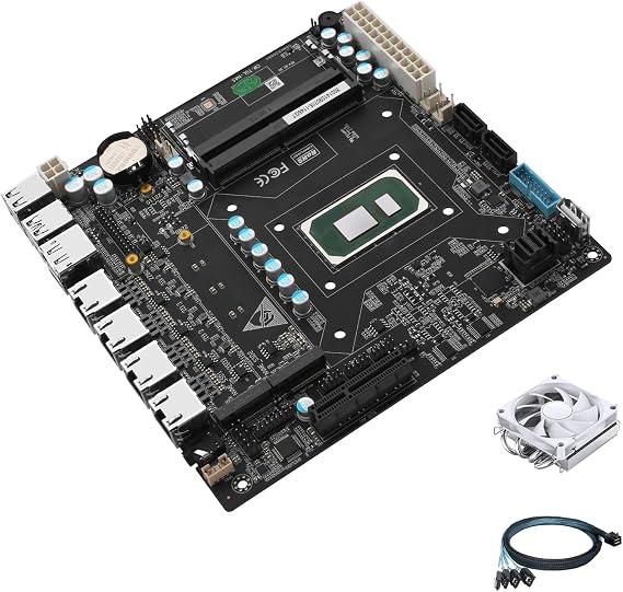 StoneStorm 6-Bay NAS Mini-ITX Motherboard 4 i226-v 2.5GbE Ports, Core i5 1135G7 4core 8threads, up to 4.2GHz, Dual DDR4, 2 M.2 NVMe PCIe3.0x4, 2 SATA3.0, SFF-8643(4 SATA3.0 6Gb/s), Triple 4K Display
