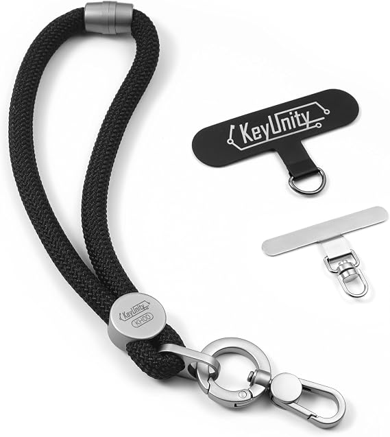 KeyUnity KH00 Adjustable Phone Lanyard Wrist Strap with Two Clip Options DIY Length Cord for Hands Free Everyday Use
