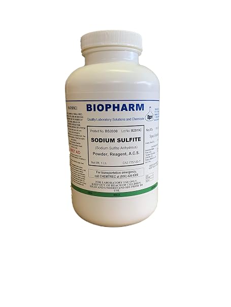 Biopharm Sodium Sulfite, Anhydrous, ACS Grade, Crystals, 1 Pound (454 g)