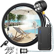 Portable Misting System with Water Pump, 6000mAh Outdoor Misters for Outside Patio, Magnetic Water Cooling Fan Misters Set for Patio, Industrial Fan, Canopy, Sports, Greenhouse, Beach, Dugout, Camping