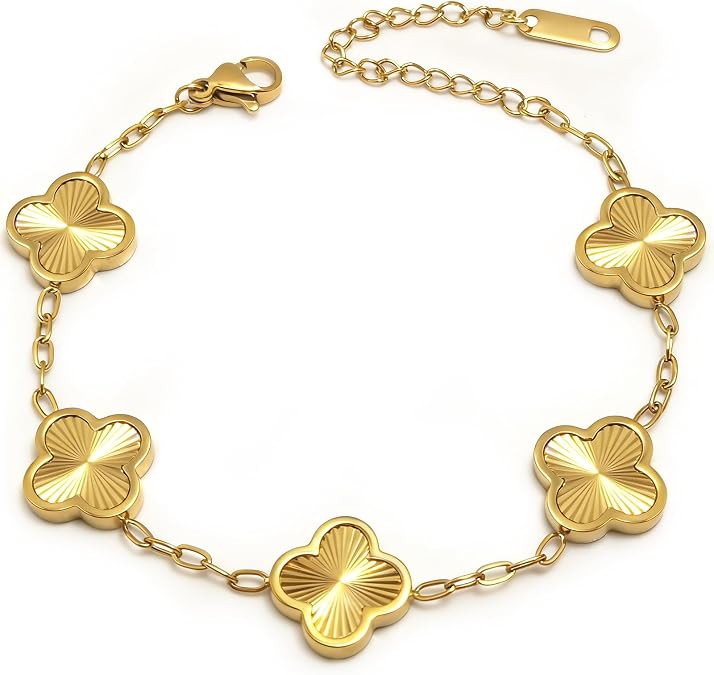 Four Leaf Clover Bracelet for Women Lucky Flower Bracelets
