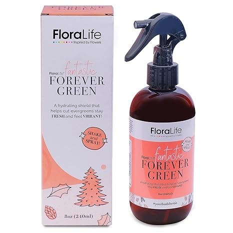 FloraLife Forever Green - Hydrating Shield Spray for Fresh & Vibrant Cut Evergreens & Leatherleafs - 8oz