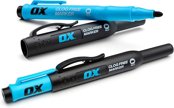 OX Clog-Free Construction Marker 2-Pack with Pocket Holster