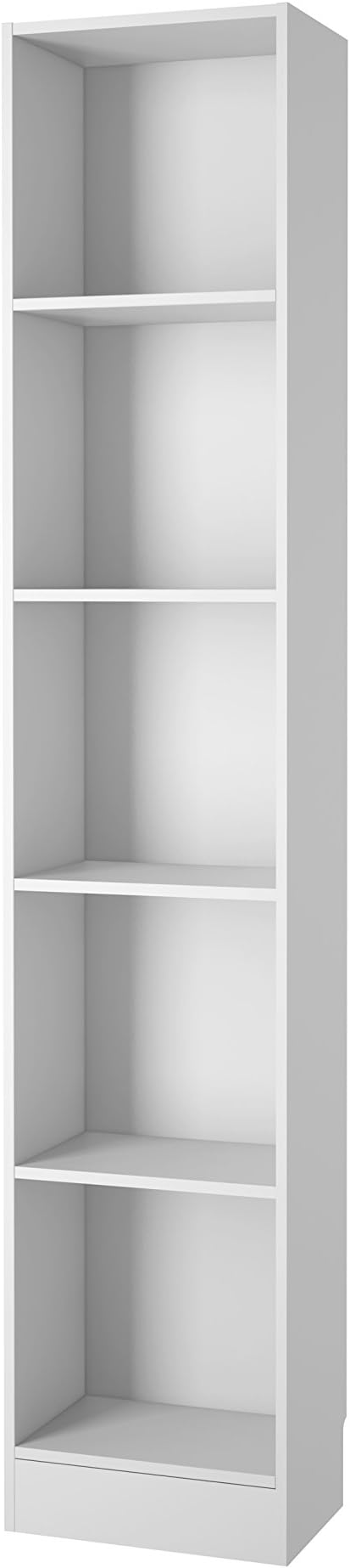 Tvilum Element 5 Shelf Narrow Bookcase, White