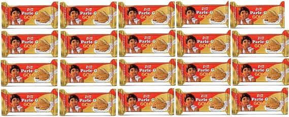 Parle-G Gold Biscuits, Premium Glucose Biscuit For Kids & Family Pack Cookies 100g Crackers (Pack of 20)