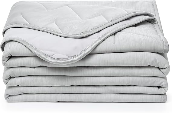Elegear Cooling Quilt for Night Sweats, Q-Max 0.5 Arc-Chill 3.0 Summer Cool Fiber Blanket for Hot Sleeper, Sofa and Adult, Comfort, Anti-caking, Double/King Size Bed, V-tack Quilting, 200x220cm, Gray