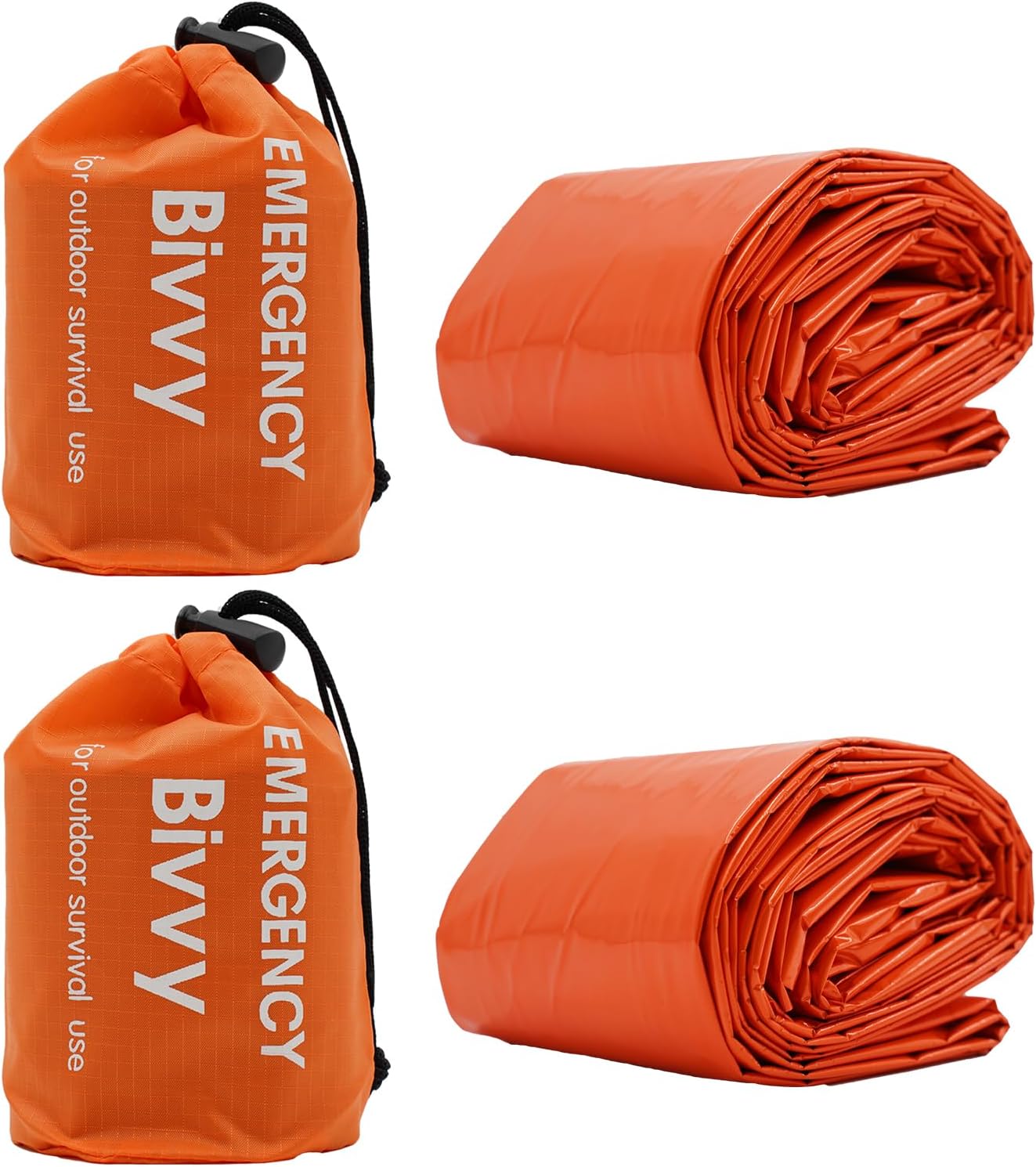 2 PCS Emergency Sleeping Bag,Bivvy Bag,Survival Sleeping Bag,Camping Bivy Sacks,Emergency Blankets,Survival Sleeping Bag for Camping and Outdoor Hiking