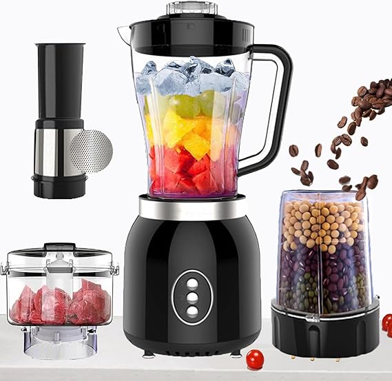 4-in-1 Kitchen Mixer, 800W Blender Food Processor & Grinder with 2 Speeds