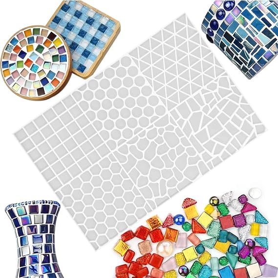 Mosaic Tiles Resin Molds Silicone Mosaic Tile Molds for Resin Cup Coaster Vase Photo Frame Jewelry Box Pen Holder Jar Decor DIY Craft Gifts