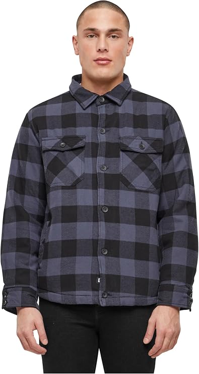 Brandit Men's Lumber Jacket Black/Blue