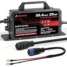 EPOWREY 58.4V 20A Lithium Onboard Battery Charger for 48V(51.2V) 16S LiFePO4 Battery