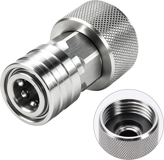 Garden Hose to 1/4" Quick Connect Adapter, 3/4" GHT Connector, Stainless Steel Fitting for Hose Connection (1/4" Quick Connect Only)