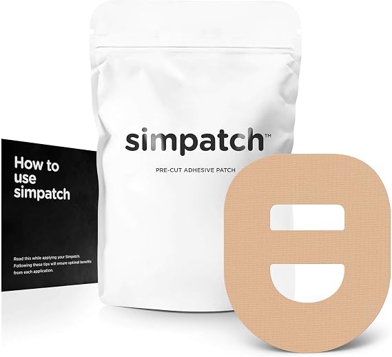SIMPATCH Omnipod Adhesive Patch with Strap, CGM Tape, Tan, 25-Pack