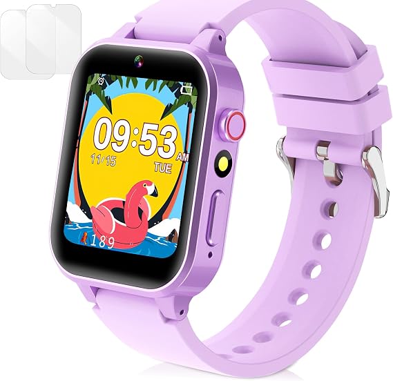 Zeacool Kids Smart Watch, Smart Watch Toys with 39 Games, Camera Video Recorder Music Alarm Calculator Calendar Pedometer Stopwatch Flashlight Gift Toys for 3-12 Years Old Boys and Girls (Purple)