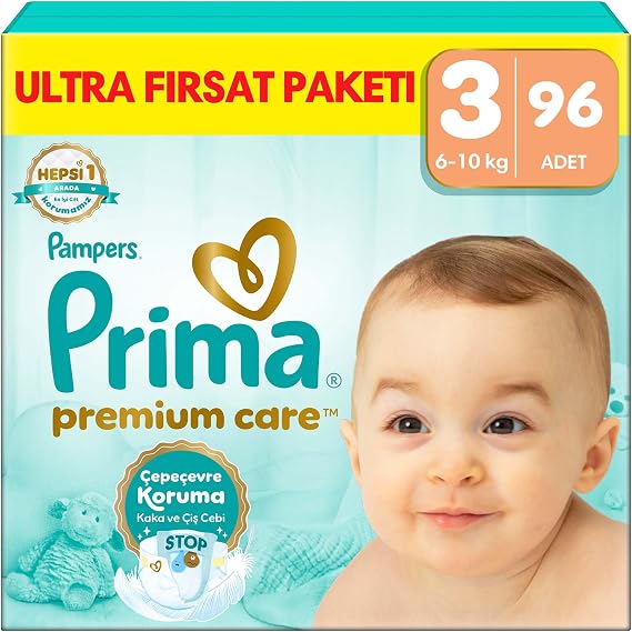 Prima Diaper Premium Care Number 3 96 Ultra Opportunity Pack