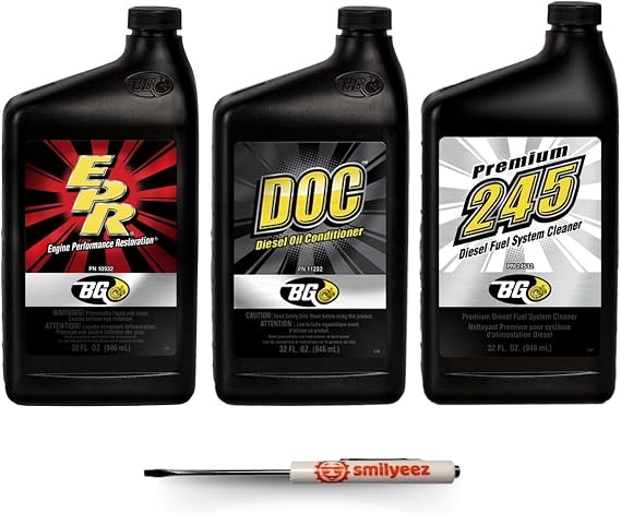Smilyeez Listing for BG Diesel Performance Kit EPR Engine Performance Restoration PN 10932, DOC Diesel Oil Conditioner PN 11232, 245 Premium Diesel Fuel System Cleaner PN 24532 & Pocket Screwdriver