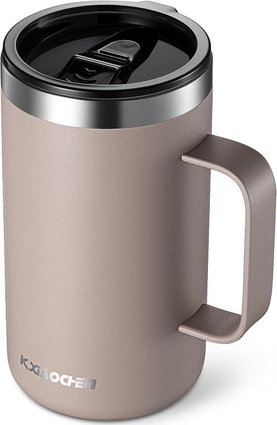 KXIAOCHEN 20 oz Insulated Coffee Mug, Coffee Cup with Lid and Wide Handle