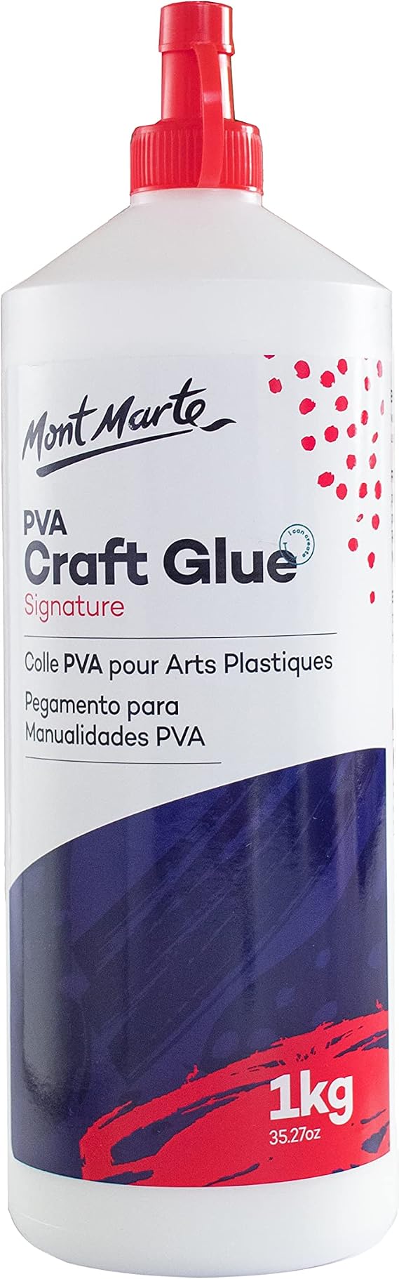 Mont Marte PVA Glue Craft Glue, Fine Tip 1L