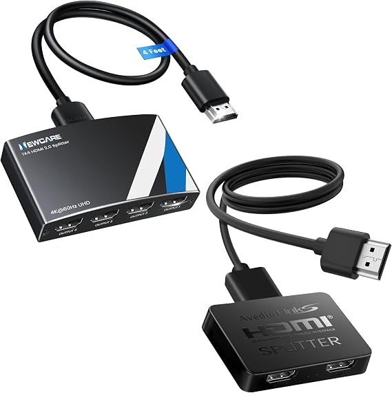 HDMI Splitter4K@60Hz 1 in 4 Out +1x2 HDMI Splitter