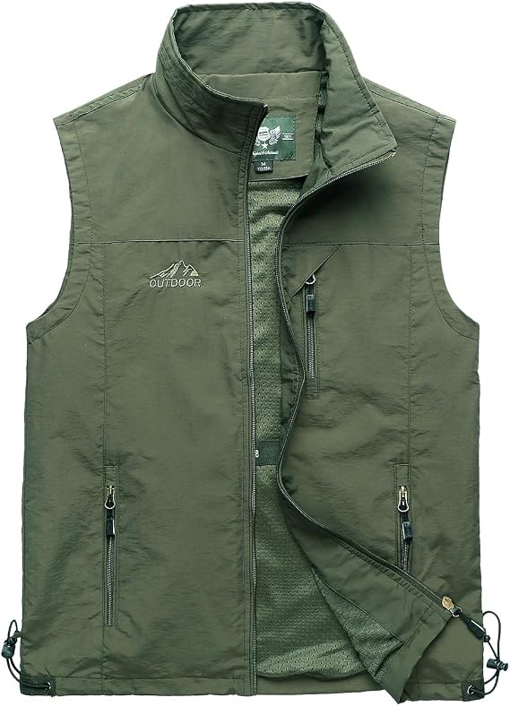 Hixiaohe Mens Vest Lightweight Summer Outdoor Work Travel Fishing Golf Vest