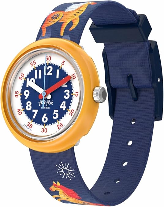 Flik Flak Unisex Kids Watch Casual Blue Bio-sourced Quartz Waterproof Year of THE Horse