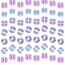 BLMHTWO 8PCS 90s Disco Party Decorations, Y2K CD Paper Garland Banner 2000s Hanging Decor Paper Cutouts Retro Disco Garland for 1990s 2000s Y2K Theme Birthday Party Supplies