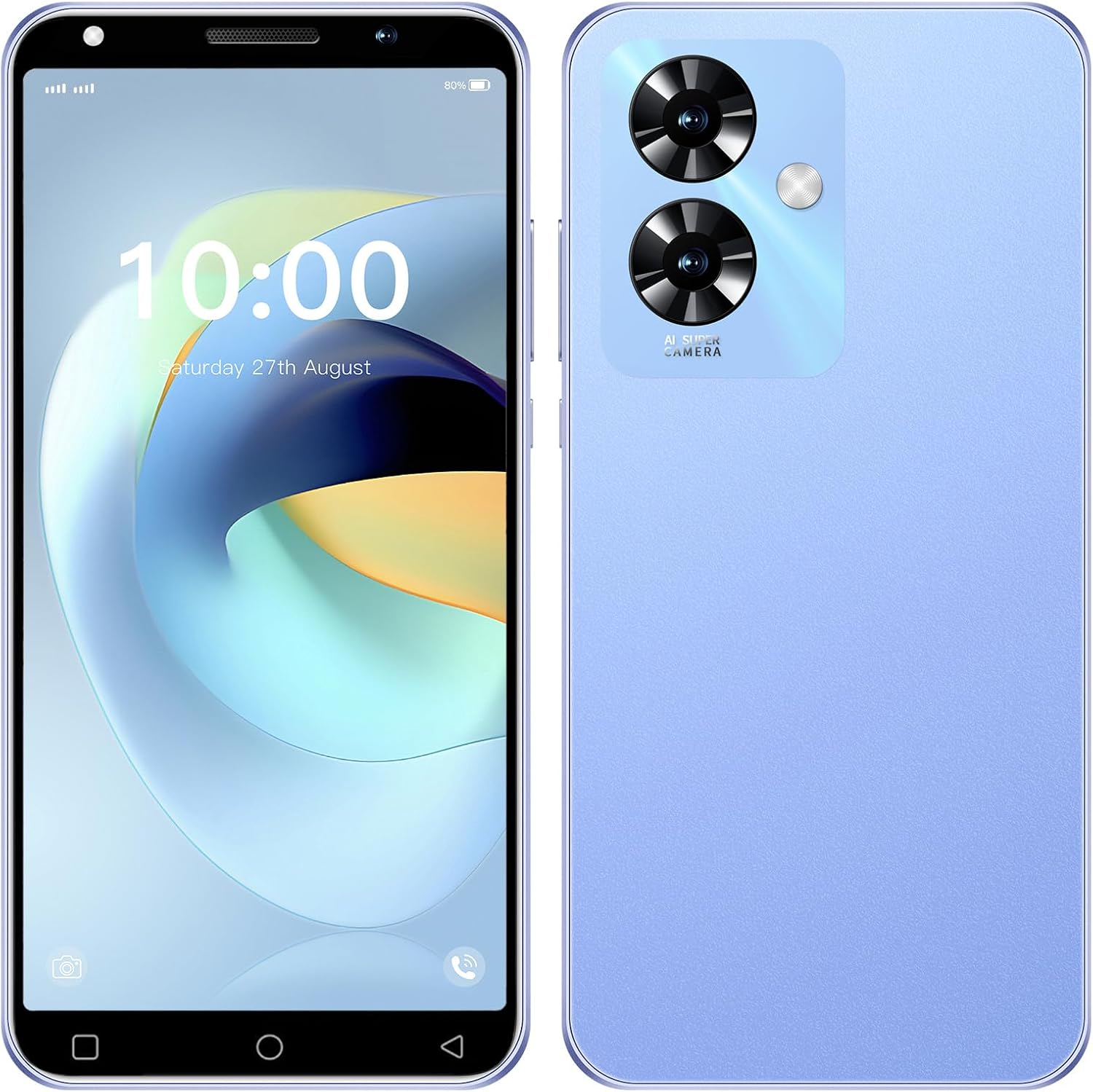 Note 60 Mobile Phones, 5.0'' HD Display, Dual SIM Dual Camera, 16GB ROMExpandable up to 128GB, 3500mAh Big Battery, Support WiFi/Bluetooth/GPS, Unlocked Android 3G Smartphone (Blue)