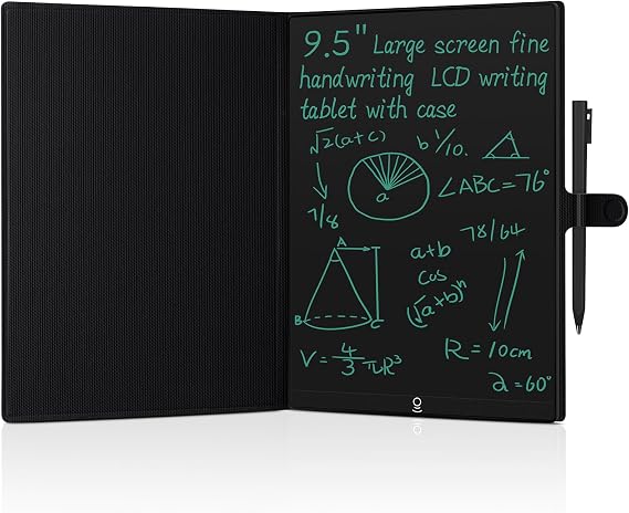 LCD Writing Tablet for Adult: 9.5 Inch with Cover Case Full Screen Reusable Digital Notepad Portable