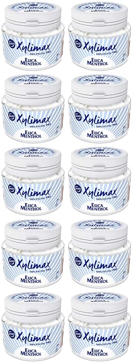 Fazer Xylimax Eucamenthol full xylitol Pastilles 10 Jars of 90g