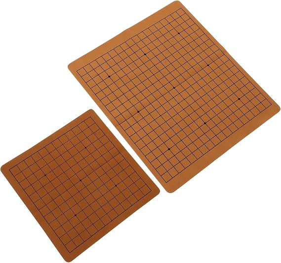 FUNNETOYU 2Pcs Double-Sided PU Leather Go Chess Board Set with 9X9 13X13 13X13 19X19 Grids for 1.8Cm 2.2Cm Go Stones for Educational Play Random Color Random Color 