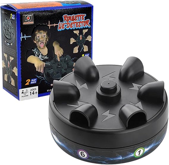 Six-Finger Lies Detector, M-icro Electric Shock Lie De-tector, Electric Shock Roulette Game for 2-6 Palyers, Electric Finger Lie De-tector, True or Dare Novelty Game Toy, Decompressions Funny Toy