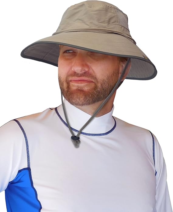 Sun Protection Zone Unisex Lightweight Adjustable Outdoor Booney Hat (100 SPF, UPF 50+)