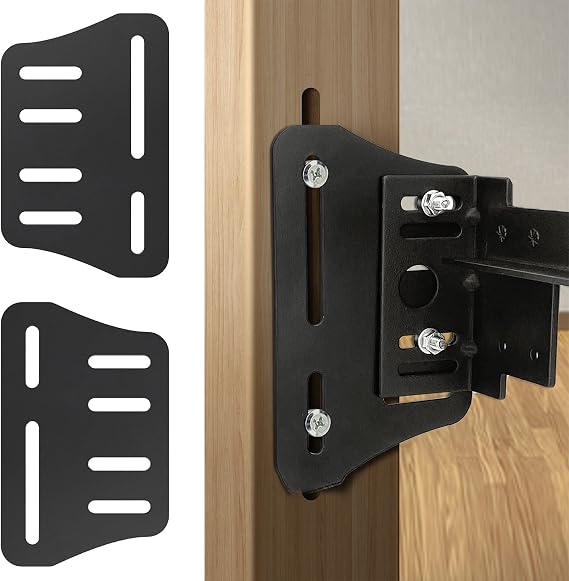 2 PCS Bed Frame Brackets Adapter/Connector for Headboard, Black | Heavy Duty, Bed Modification Plate Brackets for Headboard, Adjustable Bed Headboard Brackets, For Metal Bed Frame