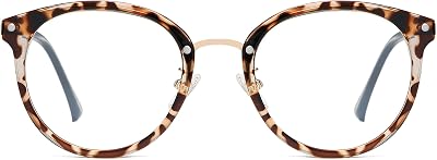 SOJOS Retro Round TR90 Blue Light Reading Glasses Womens Mens Readers Computer Glasses Eyewear Frame SJ9001
