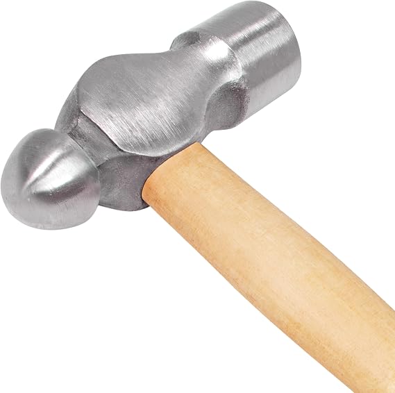 The Beadsmith Ball-Peen Hammer Dual-Faced Metalworking Tool, 11 Inches, 8 oz Head with 22 mm Flat and Domed Faces