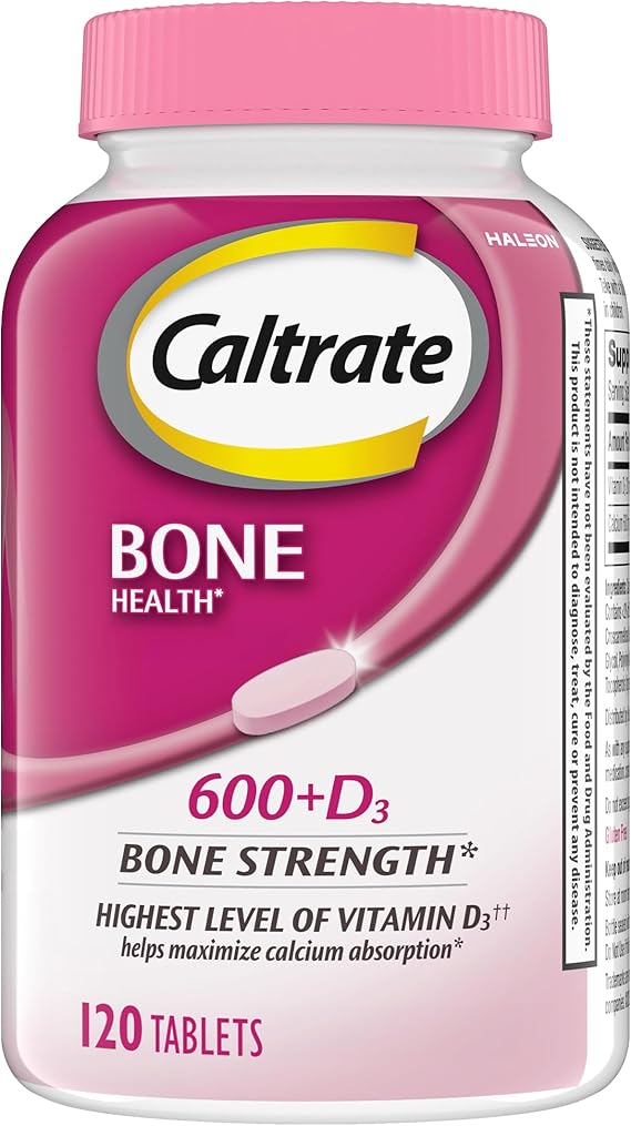 Caltrate 600 Plus D3 Calcium and Vitamin D Supplement Tablets, Bone Health Supplements for Adults - 120 Count