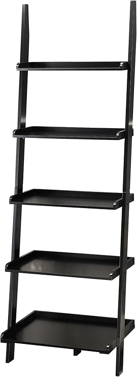Convenience Concepts American Heritage 5 shelves Bookshelf Ladder, Black