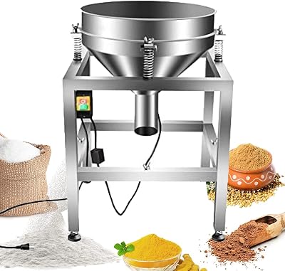 Automatic Powder Sifter Machine, Automatic Sieve Shaker Vibrating Machine, Stainless Steel Commercial Flour Sifter with 19.6 Sieve Screen for Baking Flour Powders Baking sifters,120mesh