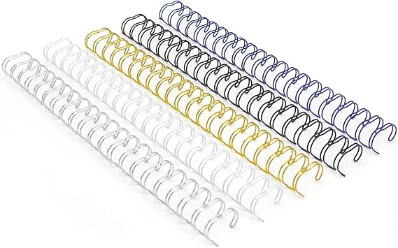 Rayson Wire Binding Spines, 1" 2:1 Pitch 21-Loop, Multicolor, 50 Pack