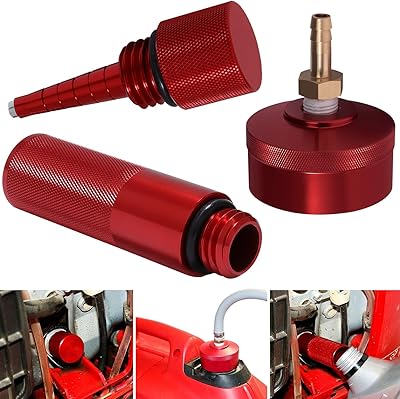 For Honda EU3000i EU2000i EU1000i Generator Extended Run Gas Cap, Mess Free Oil Change Funnel & Magnetic Oil Dipstick Upgrade Red Aluminum