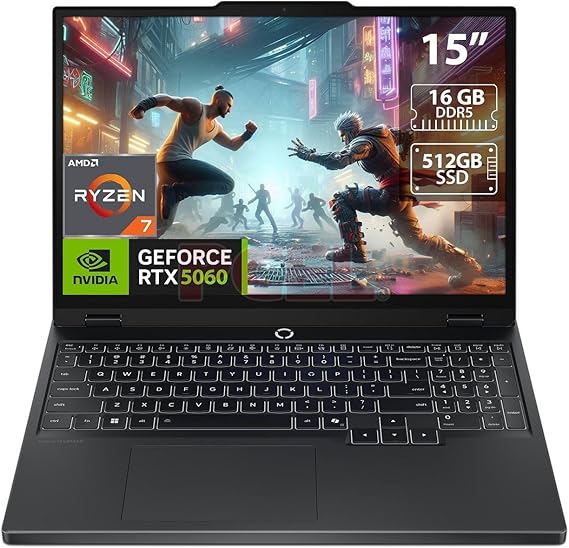 Lenovo Legion 5 15.1" OLED WQXGA 165HZ Gaming Notebook AMD Ryzen 7 260 16GB RAM 512GB SSD NVIDIA GeForce RTX 5060 Eclipse Black